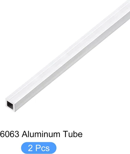 Vista 5 de METALLIXITY Tubo cuadrado de aluminio (6 mm x 6 mm x 1 mm x 300 mm) 2 piezas, Tubo de aluminio 6063 - para mobiliario del hogar, maquinaria