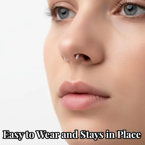 Vista 2 de Yolev 20 piezas de 0.63 onzas (0.56 oz), retenedores de piercing de tabique de acrílico en forma de U, flexibles y transparentes, retenedores