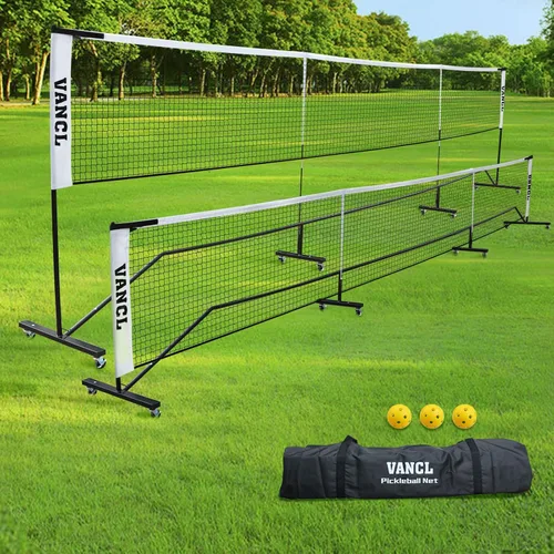 Vista 9 de Pro Pickleball - Red portátil con ruedas, sistema de red de pickleball resistente de 22 pies con marco de aluminio resistente para exteriores e
