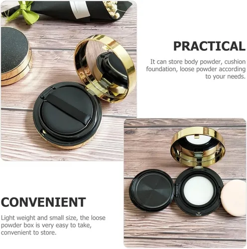 Vista 3 de FOMIYES Estuche robusto 2pcs envases de polvo vacíos Fundación Suelta Puff Box Estuche de maquillaje de viaje recargable