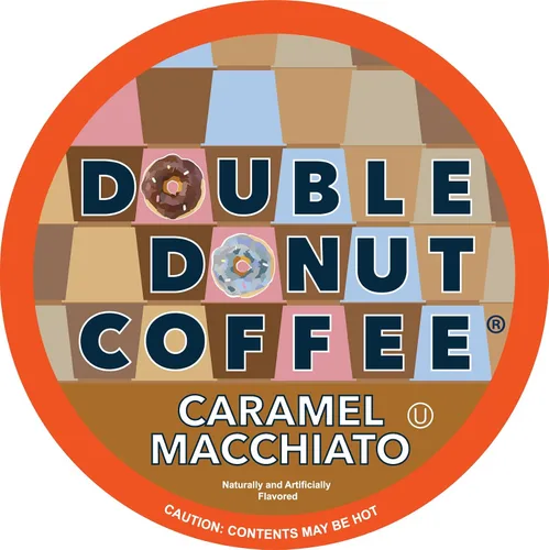 Vista 99 de Double Donut Coffee Cápsulas de Café Half Caff, Cápsulas de Café de Media Cafeína de Porción Individual para Cafeteras Keurig K Cup, Tostado Medio