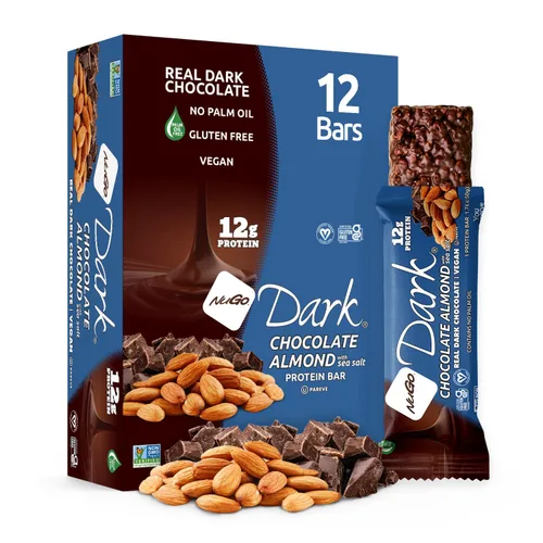 Vista 19 de NuGo Dark, caja variada de muestra, barra de proteínas veganas de 0.47-0.31 onzas, sin gluten, 12 CT