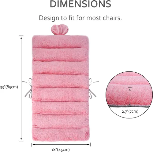 Vista 2 de ELFJOY Cojín para silla de escritorio para silla de dormitorio con respaldo Rosa Hot