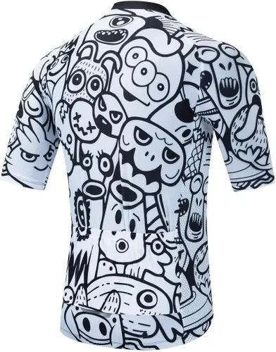 Vista 2 de Hombres Ciclismo Jersey Poliéster Negro Ciclismo Ropa Bike Jersey Manga Corta Camisetas