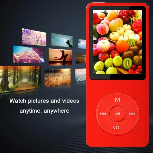 Vista 5 de Reproductor de MP3, reproductor de música con tarjeta micro SD de 16 GB, altavoz integrado/foto/reproducción de video/radio FM/grabadora