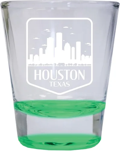 Vista 3 de Blue Ridge Georgia Design C Souvenir - Vaso de chupito redondo de 2 onzas, paquete de 4 unidades, multicolor