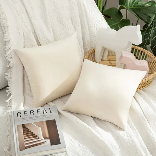 Vista 105 de MIULEE Paquete de 2 fundas de almohada de terciopelo decorativas rectangulares lumbares, fundas de cojín suaves sólidas para sofá, sofá, dormitorio