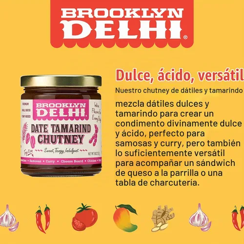 Vista 3 de Brooklyn Delhi - Date Tamarind Chutney - Made with Sweet Dates and Tamarind - Vegan, Nothing Artificial - 9oz
