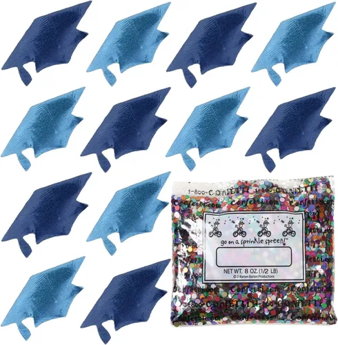 Vista 78 de Confetti Grad Cap Negro, Azul Marino Combo - 2 bolsas de media onza (1 oz)
