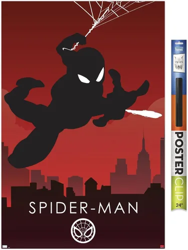 Vista 12 de Trends International Marvel Heroic Silhouette - Póster de pared de Spider-Man, 22.375 x 34 pulgadas, versión sin marco