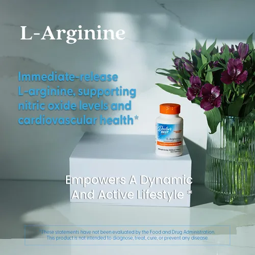 Vista 7 de Doctor's Best Suplemento de arginina L para hombres y mujeres – L-Arginina 1000 mg por porción, apoya los niveles de óxido nítrico (NO), liberación