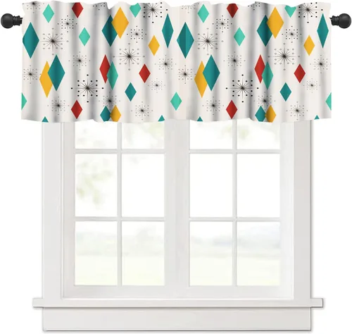 Vista 20 de Cenefas de cocina con estrellas de mar, cortinas de nivel para ventanas de cocina, cortinas de café con estrellas de mar, cortinas pequeñas