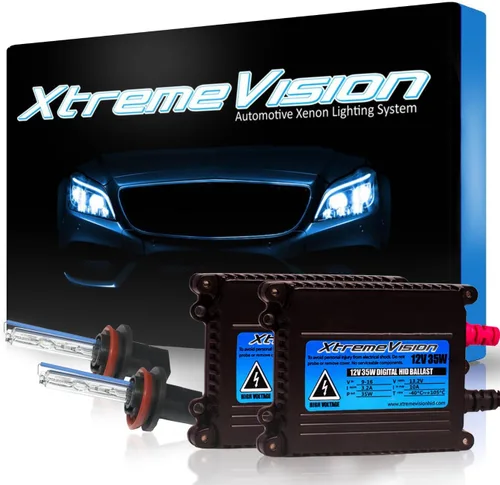 Vista 16 de XtremeVision H1 - Paquete de bombillas de xenón para faros delanteros de 10 K y 35 W DC, balasto delgado, 10000 K, azul oscuro, 1 par