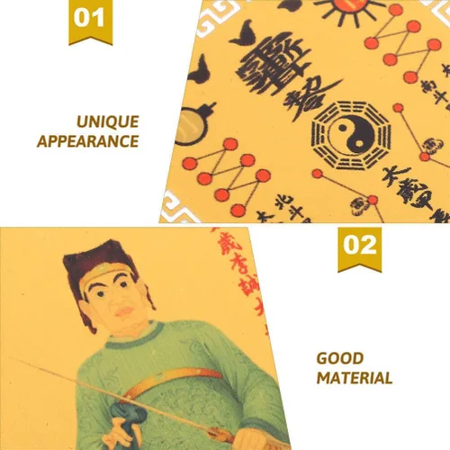 Vista 2 de BESTOYARD 2 tarjetas de amuleto chino Fengshui Tai Sui Golden 2024 Símbolo Fengshui Talismanes Tarjeta para Año Lunar Chino del Dragón Bendiciones