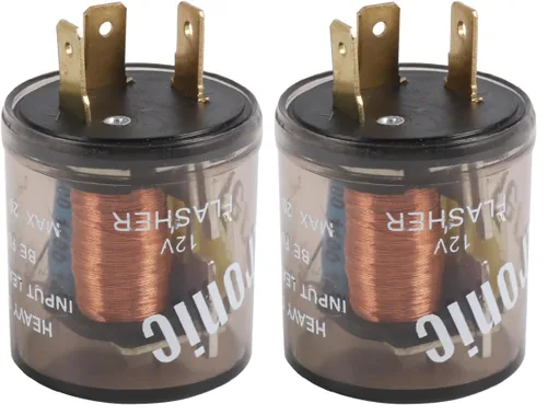 Vista 7 de Relé de intermitente electrónico de 2 pines 12 V luz de señal de giro relé intermitente de 2 clavijas 20 amperios arreglar bombillas de señal