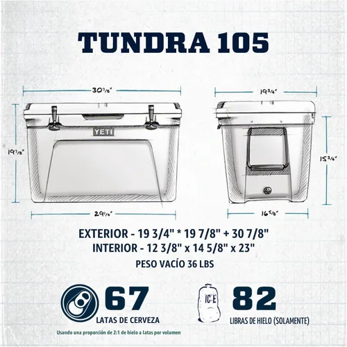 Vista 2 de YETI Tundra 105 - Enfriador, color blanco