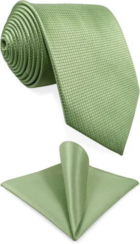 Vista 98 de S&W SHLAX&WING Conjunto de corbata de color sólido y pañuelo de bolsillo para hombre