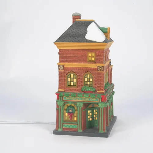 Vista 4 de Department 56 Christmas in The City Village Murphy's Irish Pub Lit Building, 8.86 Inch, Multicolor