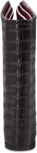 Vista 4 de Cuadra Cartera para hombre en piel auténtica de lagarto, Negro -, Cartera negra para hombre en piel de lagarto auténtica