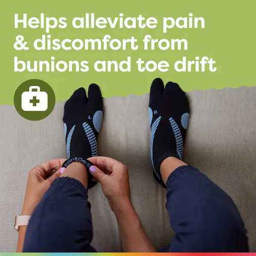 Vista 2 de ZenToes Padded Bunion Relief Socks for Women and Men, Big Toe Separator, Built-In Bunion Protector, Moisture Wicking - 1 Pair