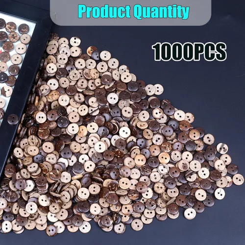 Vista 3 de YAKA 100pc nuevo grueso coco Shell 2 agujeros botón artesanía/coser/productos calientes