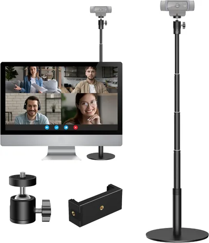 Vista 10 de InnoGear Soporte para cámara web para escritorio, soporte de cámara con brazo de cuello de cisne para Logitech Webcam C922 C930e C920S C920 C615