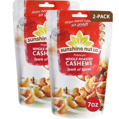 Vista 7 de Anacardos de Sunshine Nut Company 7 oz Lightly Salted, Gluten Free, Peanut Free, Vegan, GMO Free, Snack Packs for Kids and Adults, For Lunchboxes