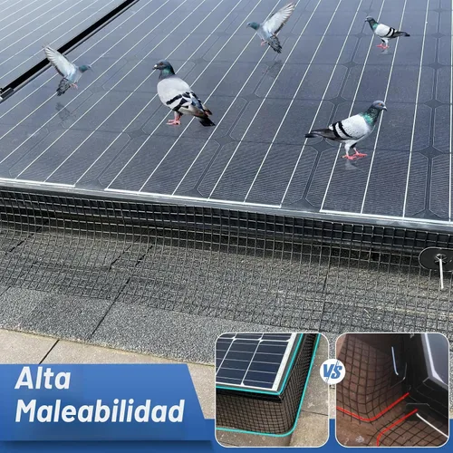 Vista 6 de Protector de Paneles Solares contra Pájaros, Kit de Rollo de Malla Protectora contra Animales de 6 pulgadas x 100 pies para Red de Protección