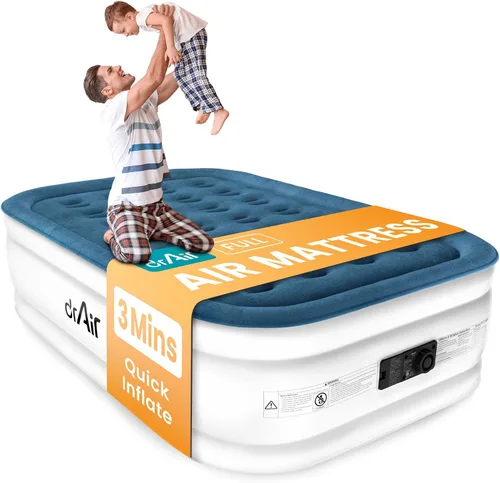 Vista 10 de Dr. air Colchón de aire individual con bomba incorporada, colchón inflable elevado de 18 pulgadas, cama de aire de panal máximo de 500 libras