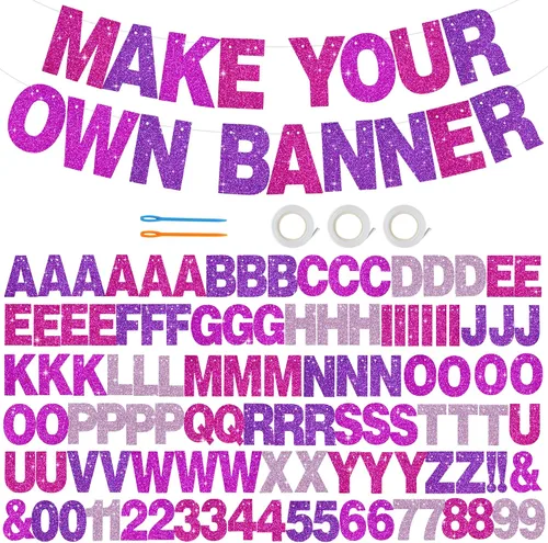 Vista 63 de 116 piezas de letras de la A a la Z DIY Banner personalizado Colorido