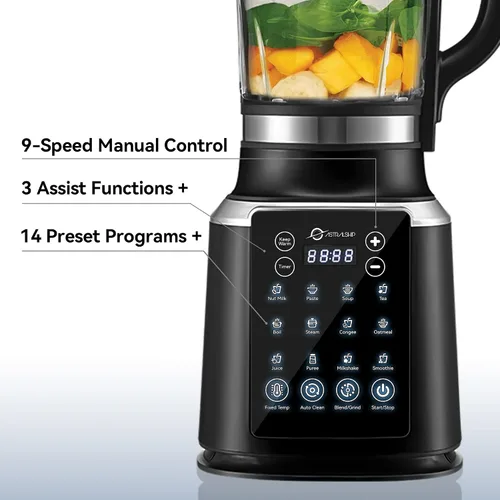 Vista 7 de Slushie Machine - Máquina de bebidas congeladas de 85 onzas con 6 programas preestablecidos + licuadoras de vidrio para cocina con licuadora