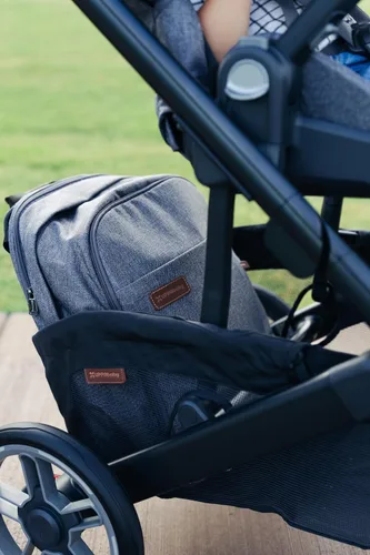 Vista 8 de UPPAbaby Mochila cambiador - Bolsillo para botella y portátil, funda para carrito - Ada Ada-sand Melange Cuero Castaño