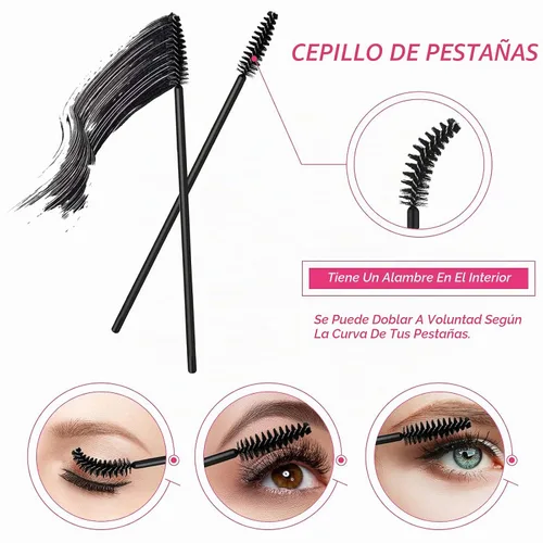 Vista 3 de Maitys - Kit organizador de 260 aplicadores de maquillaje desechables, color negro
