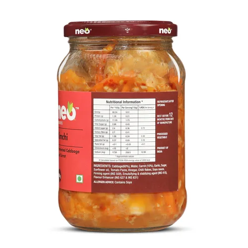 Vista 2 de Neo Kimchi zanahoria fermentada y repollo, 16.23 oz