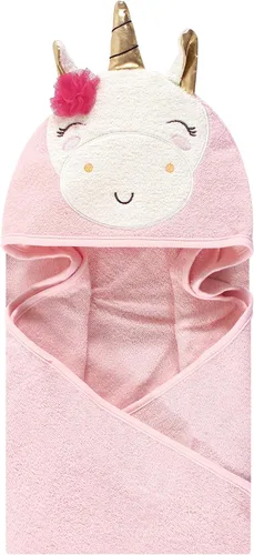 Vista 5 de Luvable Friends Toalla con capucha con cara de animal, talla única Azul Penguin