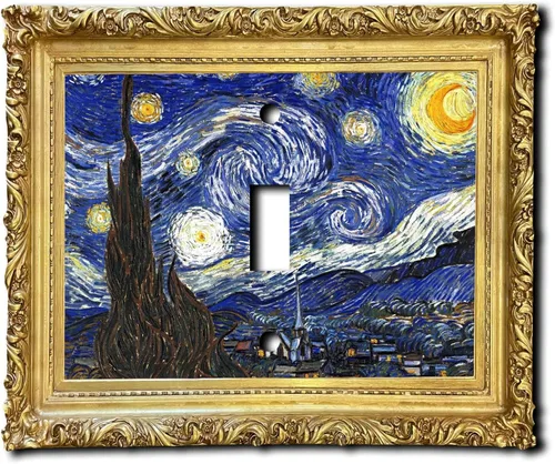 Vista 5 de Cubierta eléctrica acrílica decorativa de pintura de noche estrellada - Doble salida