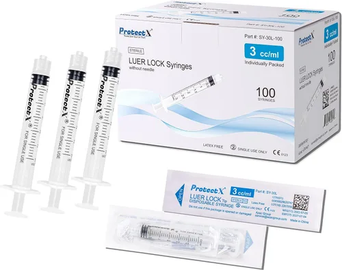Vista 11 de ProtectX - Paquete de 50 jeringas de 0.0 fl oz con jeringa desechable Luer Slip de 0.88 oz de 1 pulgada para laboratorios científicos