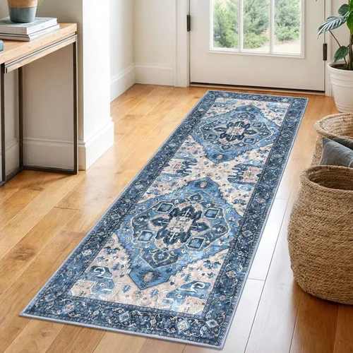 Vista 155 de SIILOOM Alfombra lavable de 2 x 3 pies, alfombra suave color taupe ceniza para entrada, tapete antideslizante para puerta de interior, tapete
