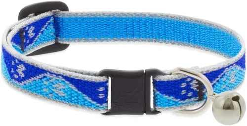 Vista 9 de Collar de seguridad reflectante para gatos de 1/2 pulgada de ancho con diamante verde que se ajusta de 8 a 12 pulgadas