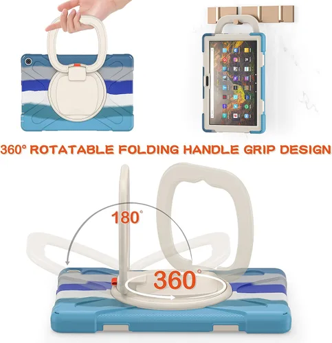 Vista 3 de Funda portátil con rotación de 360° para tablet Fire HD 10 y HD 10 Plus