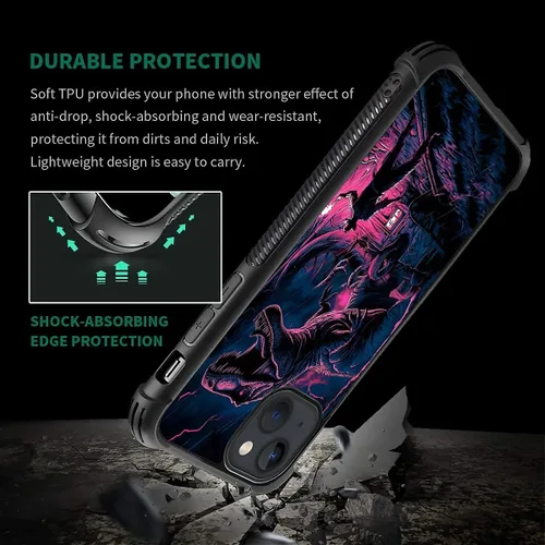 Vista 763 de Funda compatible con iPhone 15, diseño de elefantes africanos, diseño increíble a prueba de golpes, antiarañazos, carcasa trasera de policarbonato