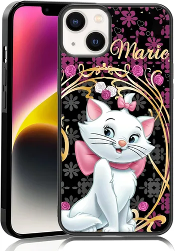 Vista 13 de Elegante funda de teléfono con diseño de gato Marie compatible con iPhone 11, funda de encaje dorado para iPhone, a prueba de golpes, rosa fucsia