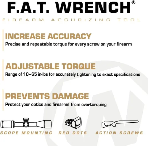 Vista 7 de Wheeler Llave dinamométrica manual de precisión para armas de fuego con medición de pulgadas/libras, brocas y estuche de almacenamiento para montaje