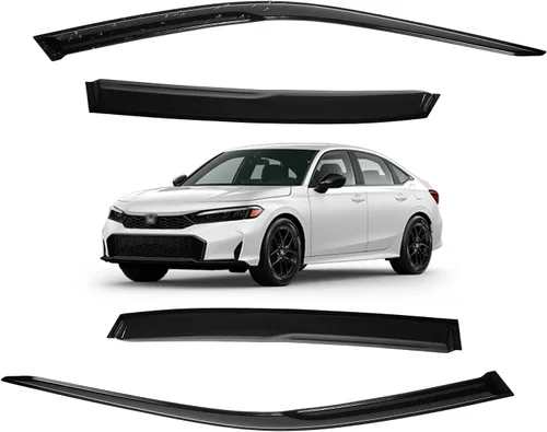 Vista 161 de Viseras para ventanas para Mazda 3 Sedán 4 puertas 2004 2005 2006 2007 2008 2009 estilo JDM Mugen, deflector de viento, protector solar y de lluvia