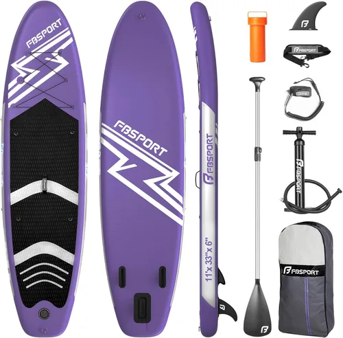 Vista 19 de FBSPORT Tabla de remo de pie prémium de 11 pies, tabla de yoga con accesorios de SUP y bolsa de transporte, amplia posición, control de surf