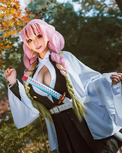 Vista 3 de Nuoqi Zentisu Tanjiro Cosplay - Disfraz de Giyuu Tomioka para adultos disfraz de anime Shinobu para Halloween