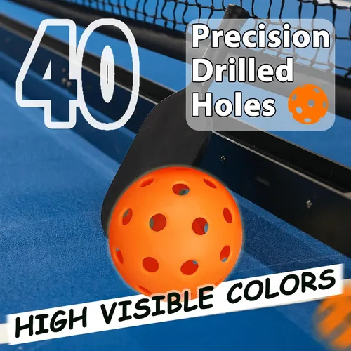 Vista 4 de Outdoor Pickleball Balls Set, USAPA Approved, 40 Hole, High Bounce True Flight, Durable for All Skill Levels