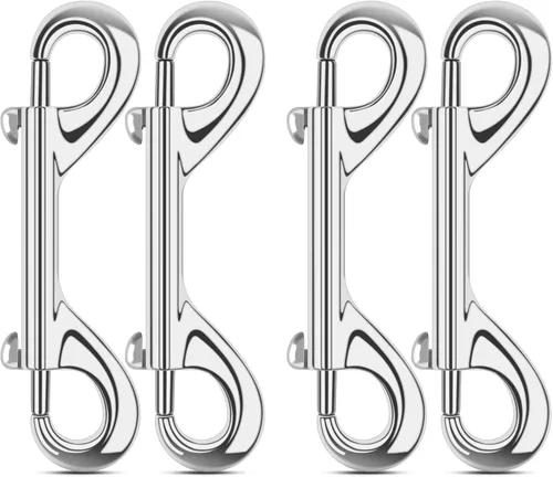 Vista 9 de ERKOON 3.5 inch Double Ended snap Hooks,110lbs Metal Clips Load Capacity Zinc Alloy Double Sided Clips Heavy Duty Trigger Snap for Dogs