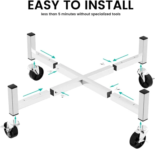 Vista 6 de Hisencn 15-27'' Fire Pit Rolling Stand for Solo Stove and Other fire fit