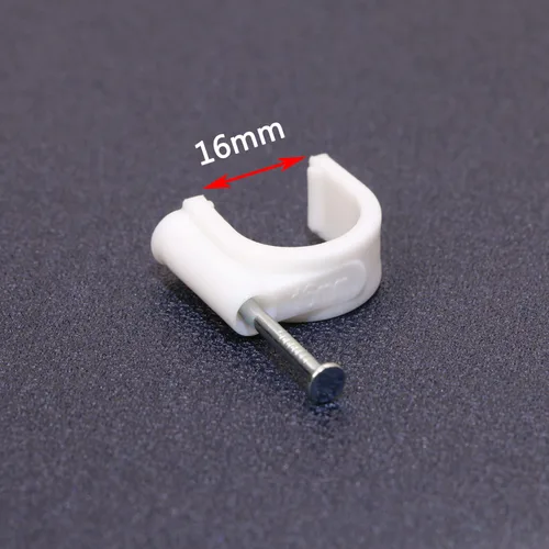 Vista 3 de Mini Skater Clips de cable Ethernet de nailon de 0.630 in para clavos en círculo, gestión de cables, paquete de 50 unidades (blanco)